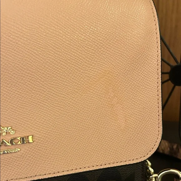 Coach Light Pink and Dark Brown Crossbody Bag - Picture 15 of 16